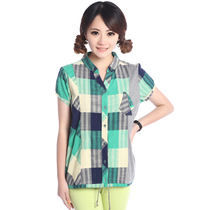 Fukuki New Woman Clear Cotton Glue Shirt Short Skin MQ121N
