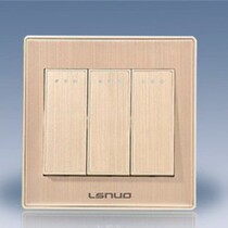  A5 series gold panel switch socket all-aluminum brushed three-open double control switch panel concealed three-open double