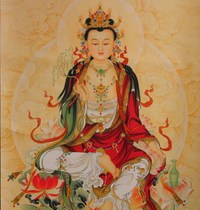 Guanyin portrait Willow net bottle hanging painting HD Buddha Hall living room Chinese painting Buddha statue Wall picture scroll knot