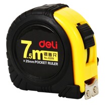 Del 8209 steel tape measure 7 5 meters ruler strong adsorption magnet measuring tool full-coated non-slip resistance