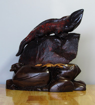 Natural Guilin chicken blood Jade mouth material jade carving boutique ornaments lizard is not what it used to be