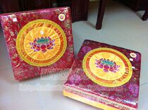 Worship cushion futon meditation cushion nine-grade lotus silk worship cushion four-corner solid wood base meditation seat red and yellow square quality