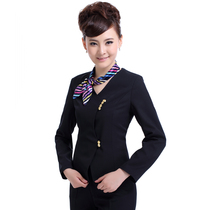 Love Beauty Xin Thinking Flight Attendant Uniform Career Suit Long Sleeve Hotel Front Office Work Clothes Autumn Winter Clothing Beauty Division New