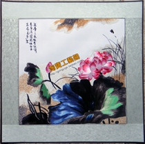  Su embroidery finished product decoration Su embroidery boutique embroidery painting soft frame 65*65 cm silk embroidery hanging painting lotus