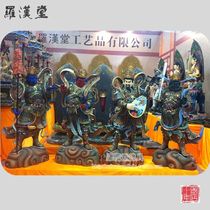 Popular Four Heavenly Kings Incense Camphor wood painted Buddha statues Hand-carved statues Buddha statues Guardian gods Religious supplies