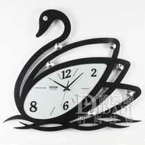 settler zulle crystal swan iron art hanging clock art living room timepiece individuality modern minimalist creative fashion