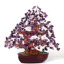 Factory direct sale Natural amethyst lucky tree ornaments to attract wealth fortune business peach blossoms marriage