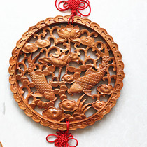 Peach fish Pisces mahogany fish pendant home feng shui peach wood carving has more than Lotus fish