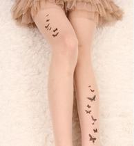 Japanese tattoo tattoo stockings ultra-thin pantyhose spring and summer retro-side butterfly bottled socks