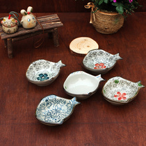 Hand-painted ceramic fish-shaped dish Dipping sauce dish Vinegar oil dish Soy sauce dish Dipping dish Porcelain small fish dish