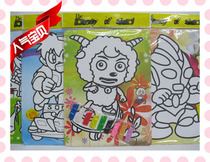 Frosted painting King size color bottom sand painting sand painting Childrens glue painting color sand painting set DIY handmade toys