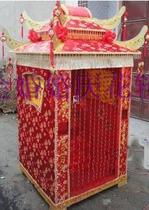  Golden wedding wedding props Chinese wedding classical traditional bride sedan chair double top crystal sedan chair curtain gold corner eight-person sedan chair