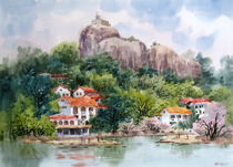 Famous Works Watercolor Painting Original Handpainted Wind Landscape Painting Realistic Drum Romantic Scenery collection Courtesy Decoration