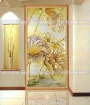  Shanghai art glass background wall Glass entrance wall aisle background glass partitionJinhe