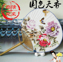 Clear Fan Court Group Fan Palace Fan Fugui Peony Handicraft Fan Bamboo Paper Fan Pure Handmade Export Japan