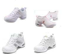 White four seasons mesh dance height-increasing dance shoes womens soft bottom modern square dance fitness sports tourism spring and autumn