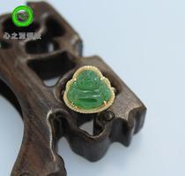(Xing familys workshop) Little Buddhas male ring personality customized K gold inlay 101288
