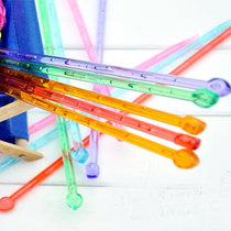 New mommy hand single head Crystal needle knitting tool color scarf acrylic wool long knitted sweater needle