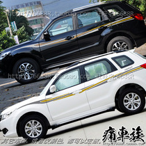  Seahorse S7 knight car stickers color strip stickers SUV body waist line color stickers Car decoration modified car stickers pull flowers