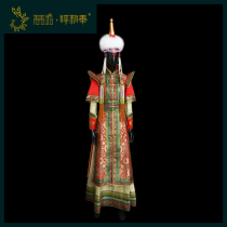 (Qingqing Fang Hu Hetai) Customized Mongolian fashion dress Grand suit dress collar gorgeous red