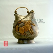 (Zhong Dingjin Gininstrumental Zone) Gold silver instrumental Cowl gold dance horse title cup silver pot Tang Dynasty gold silver instrumental pot customization