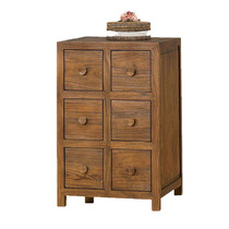 Solid wood new drawer chest bedroom storage furniture whole package simple elm wood locker classical six drawer small cabinet