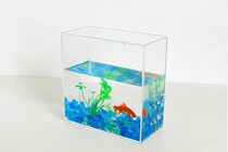 Acrylic cylindrical fish tank Plexiglass aquarium Plastic mini fish tank desktop cylindrical aquarium Square