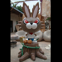Halloween props rabbit glass fiber reinforced plastic sculpture Mall Park Halloween supplies decorations
