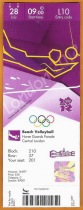 London 2012 Olympic Games Womens Beach Volleyball L10 China-Russia New Original Ticket Collection