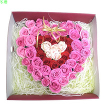  Exquisite heart-shaped 51 roses gift box Shanghai flower shop flower express sell flowers in the same city send ordered flowers to Jingan store