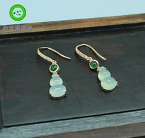 (Xing Family Workshop) Emerald Gourd Earbuds Personality Customized 18K Gold Inlays 102357