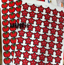 Childrens reward stickers praise stickers kindergarten size safflower Red Apple Smiley five-pointed star cartoon forehead color