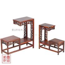 Mahogany multi-treasure rack Multi-treasure box antique rack Purple sand pot Jade home jewelry decoration base high and low square table