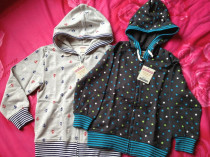 Brand foreign trade pure cotton cardiovert printing even cap jacket blue cuddly long sleeve spring and autumn clothing children clothing