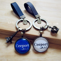 Ceeport couple fashion retro keychain zero limit zero cleaning tool white and blue one each