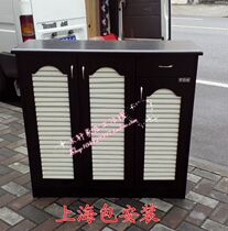 (Jia 100 million) Boutique Fashion Modern Venetian pair of doors Open Shoe cabinet Militeness plate Shoe cabinet Three-door Shoe Box