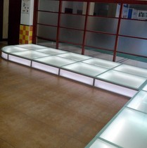 Luminous glass floor home improvement bar auto show floor 40 square column aluminum alloy material square aluminum car display floor