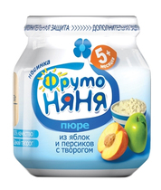 Puree (Apple Peach curd) Russian fruit nanny (Фрутоняня)