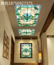 Art glass Living room translucent partition European-style doors and windows glass ceiling entrance doors and windows background wall