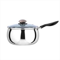  Stainless steel milk pot Pearl milk pot Single handle soup pot Instant noodle pot Induction cooker Suitable for 14cm 16cm 18cm