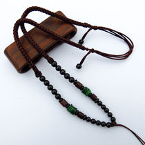 Handmade knitting plus coarse necklace pendant rope pendant rope gold and silver jade emerald agate purple sandalwood jade permalink