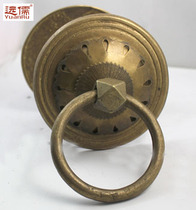 Yuanru bronze sculpture Antique brass door knocker Chinese brass handle YRH087 can be installed inside and outside the glass door