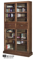 Jazz rack 364 luxury CD cabinet black walnut solid wood disc collection cabinet with drawer glass door