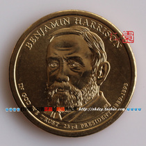 2012 US$1 Presidential Coin. 23rd. Benjamin Harrison Commemorative Coin. Fidelity. Four crowns