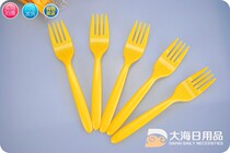 20 packs of disposable fork plastic transparent cake fork inserted fruit small fork whole Box restaurant milk tea shop