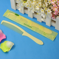 Hotel supplies comb hotel room disposable hair comb guest house light yellow long handle comb