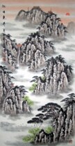 (Painting Art Calligraphy Painting and Calligraphy) Mr. Han Xishan Landscape Chinese Painting Taishan Sunrise (four feet)
