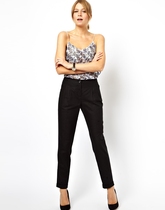 100% US imported ASOS summer tide women's long leg slim pants Peg Pants in Linen spot