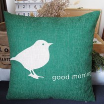 Modern Nordic fresh literature and art Simple classic bird thick cotton and hemp pillow pillow Car sofa cushion cushion