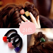 Korea imported GRAIN de BEAUTE AZNAVOUR candy color square hair circle hair rope leather band